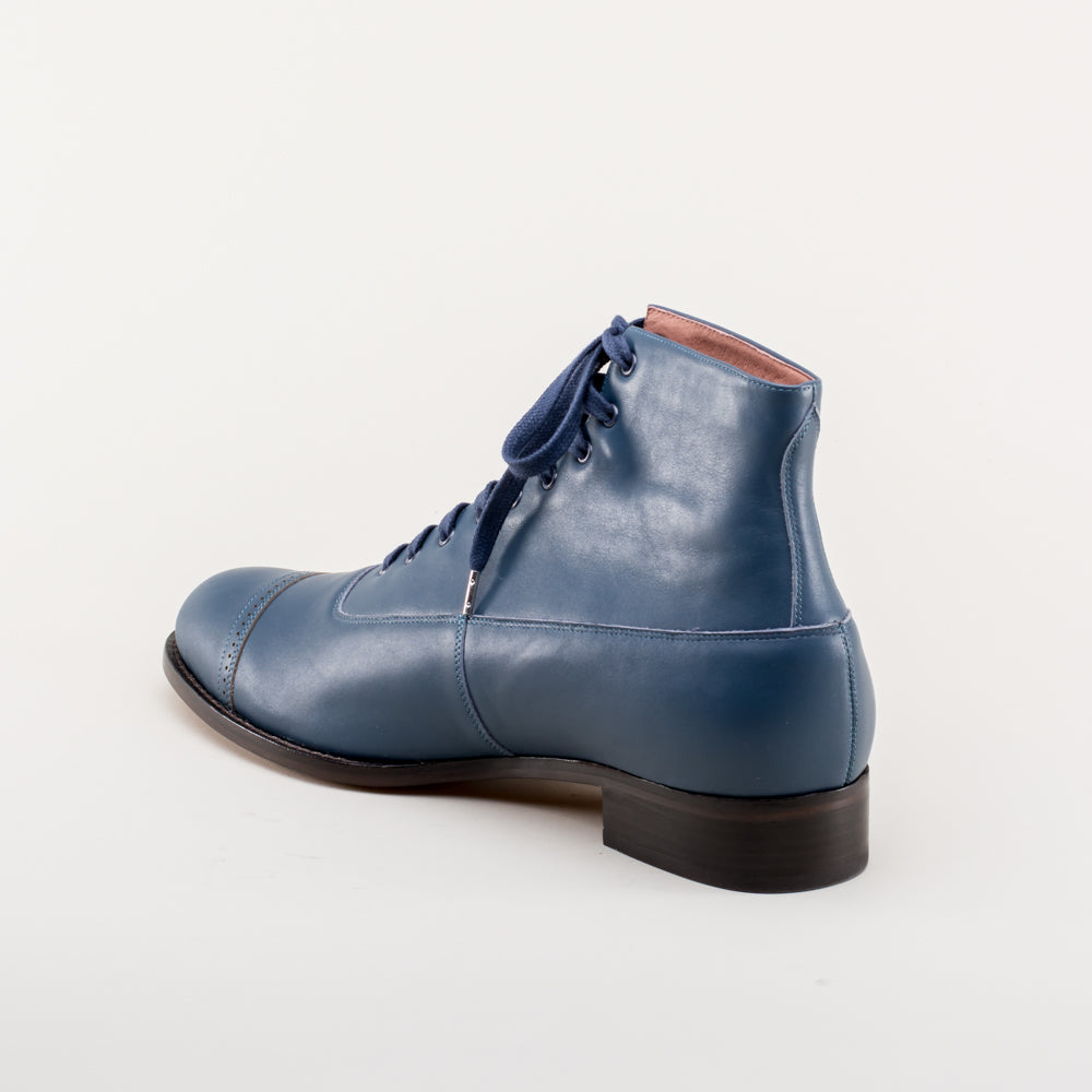Noble Men's Vintage Lace-Up Boots (Blue)