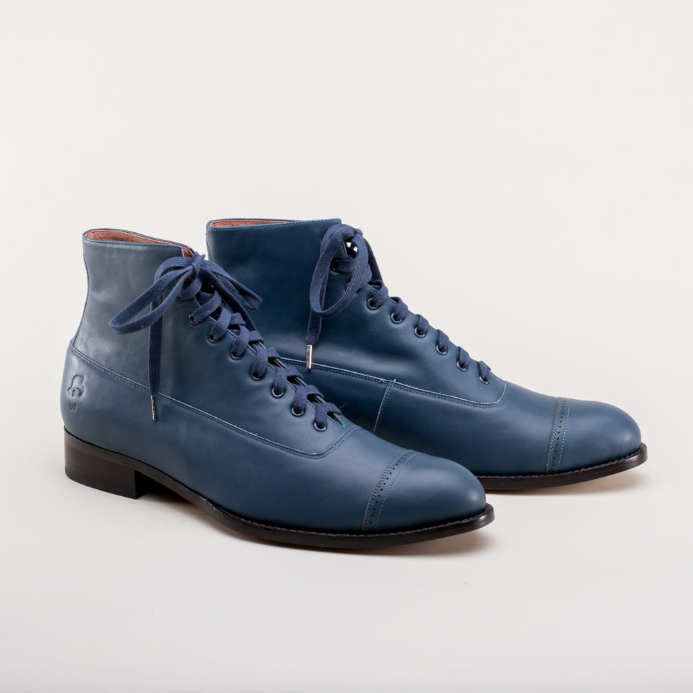 Noble Men's Vintage Lace-Up Boots (Blue)